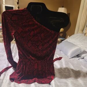 MICHAEL Michael Kors Red and Black Snake Print Top